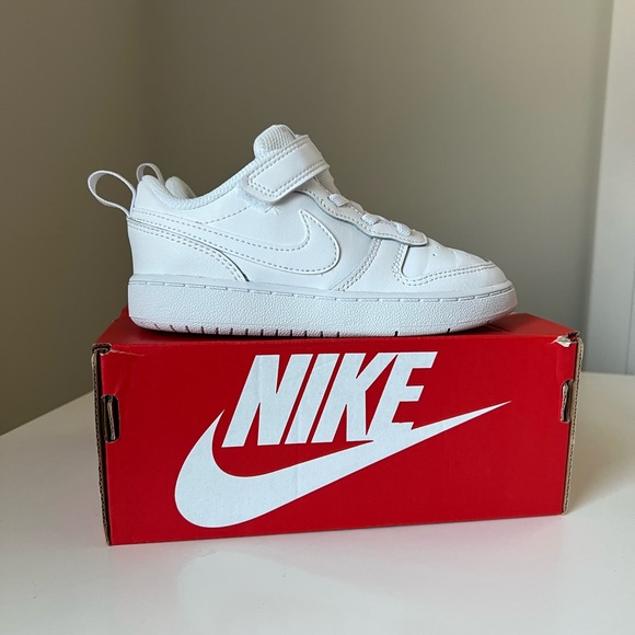 Nike Court Burough Kids Shoes All White Size 10C - Picture 5 of 6